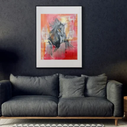 Anjela U. Lobos - Caballo negro 70x100 oscuro