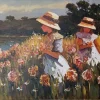 Jhon Joarpell - Niñas recogiendo flores 65x160