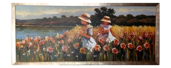 La galería ambulante Jhon Joarpell Ninas recogiendo flores 65x160 con marco