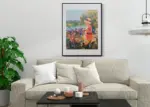 Jonh Joarpell - Niña en Jardín 20x25 claro