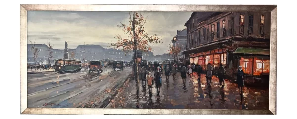 La galería ambulante Sabatier atardecer de invierno 65x160 con marco