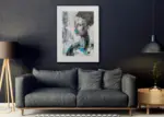Cata Rebolledo - monocromo y azul turquesa 50x70 oscuro