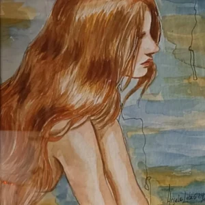 Anjela U. Lobos - Mujer pelirroja 20x20