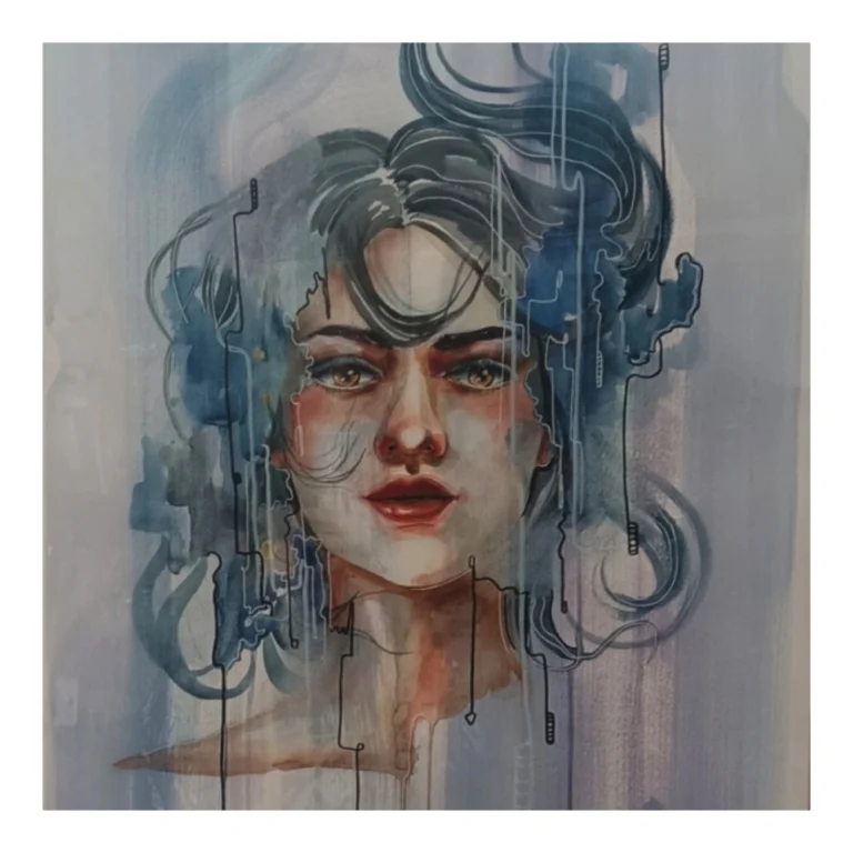 Anjela U. Lobos - Rostro de mujer azul